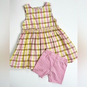 H&M Pink and Yellow Plaid Kids Matching Set